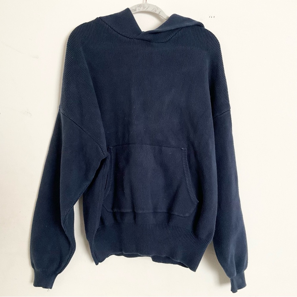 Alo Yoga Scholar Hooded Sweater Navy Small - Picture 6 of 15